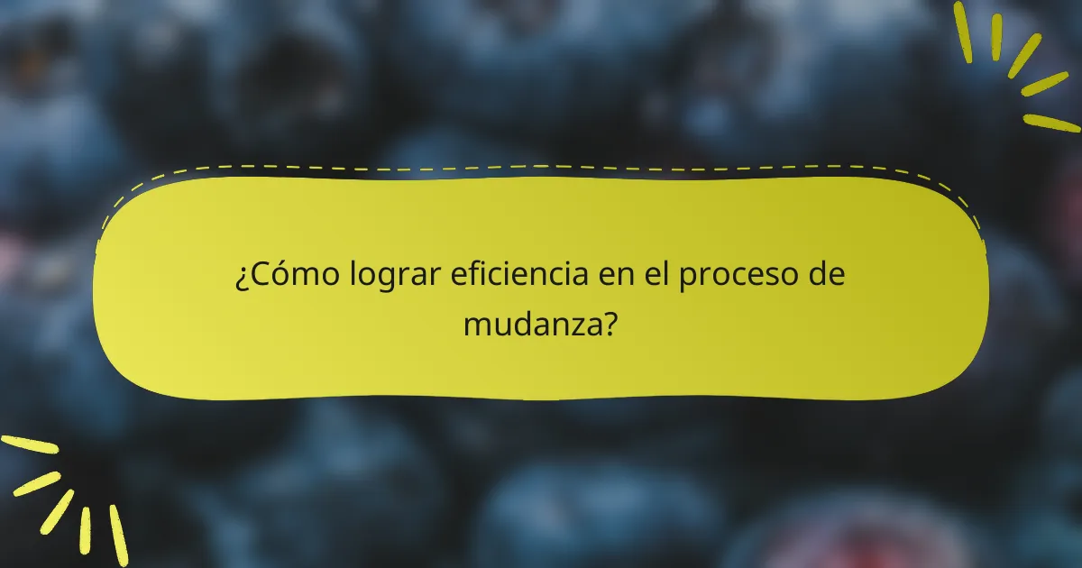 ¿Cómo lograr eficiencia en el proceso de mudanza?