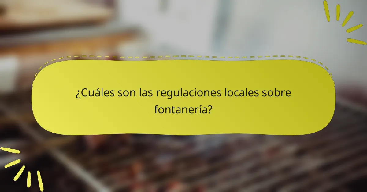 ¿Cuáles son las regulaciones locales sobre fontanería?