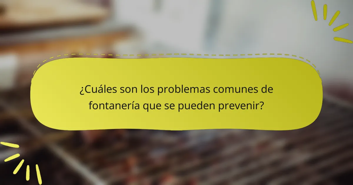 ¿Cuáles son los problemas comunes de fontanería que se pueden prevenir?