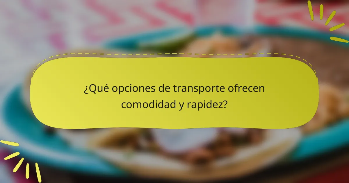 ¿Qué opciones de transporte ofrecen comodidad y rapidez?