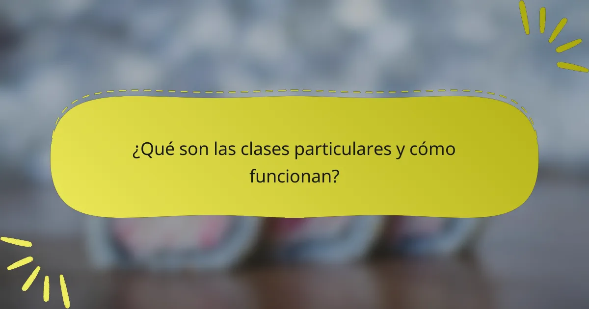 ¿Qué son las clases particulares y cómo funcionan?